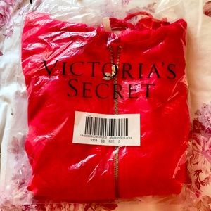Brand new in bag pink Victoria secret zip hoodie